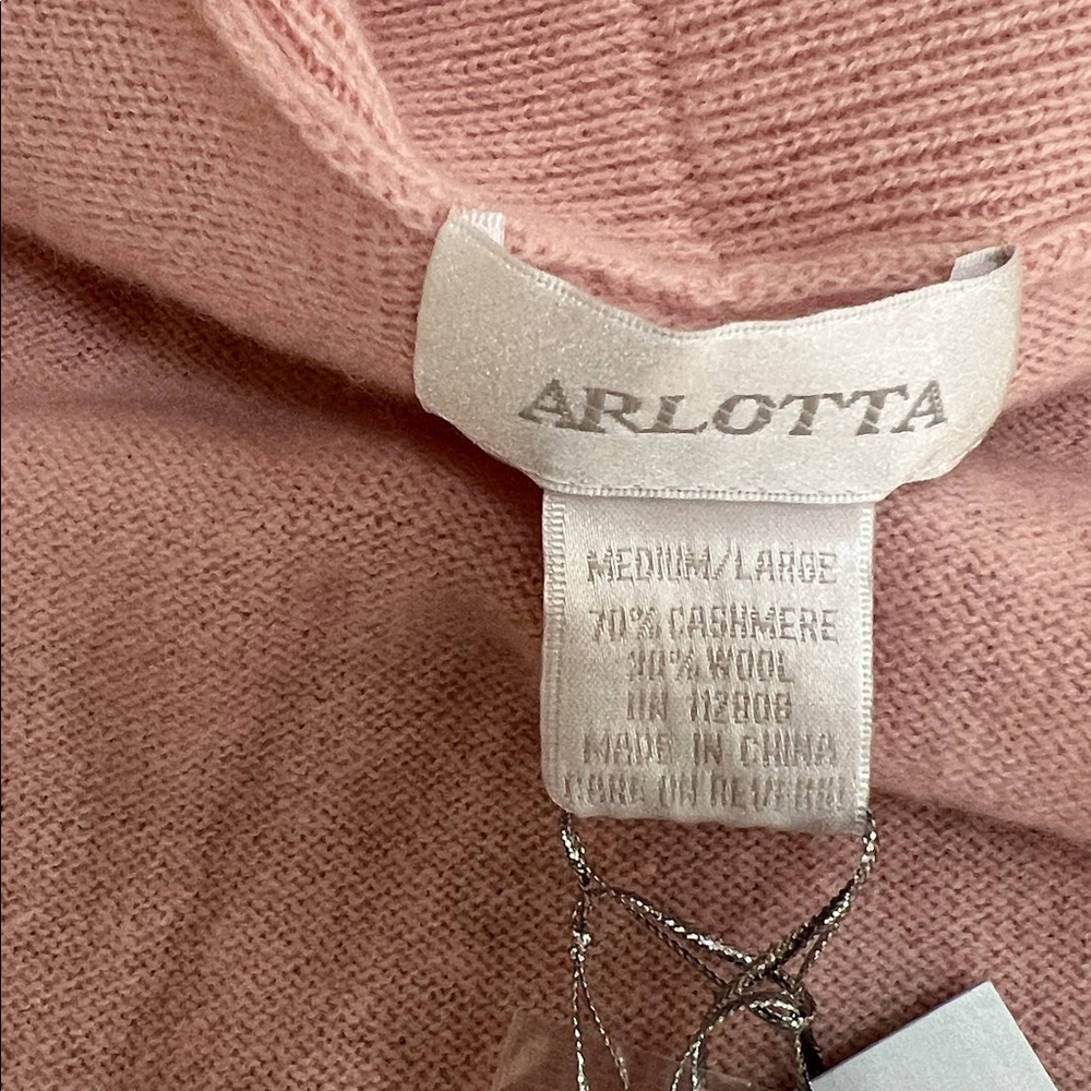 NWT! Arlotta M/L cashmere blend Soft Pink Long Robe. - Picture 9 of 12